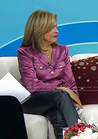 Hoda’s pink satin jacket on Today