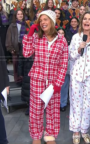 Hoda's red plaid pajamas on Today