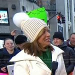 Hoda’s ivory ribbed pom pom beanie on Today