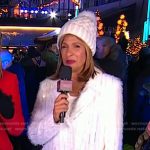 Hoda’s white embellished mohair coat on Today