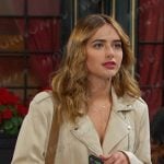 Holly’s ivory suede moto jacket on Days of our Lives