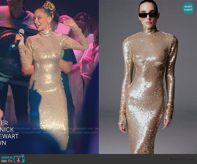 The New Arrivals Ilkyaz Ozel Catroux Dress in Mediterranean Sand worn by Nicole Richie on Paris and Nicole The Encore