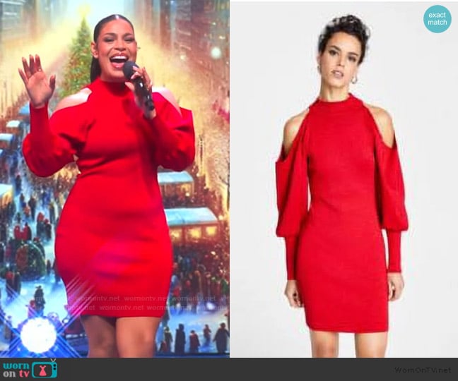 INC International Concepts Cold-Shoulder Sweater Dress worn by Jordin Sparks on The View