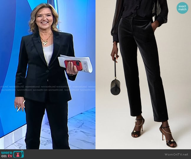 J. Crew Kate Slim-fit Pant in velvet worn by Christine Romans on Today