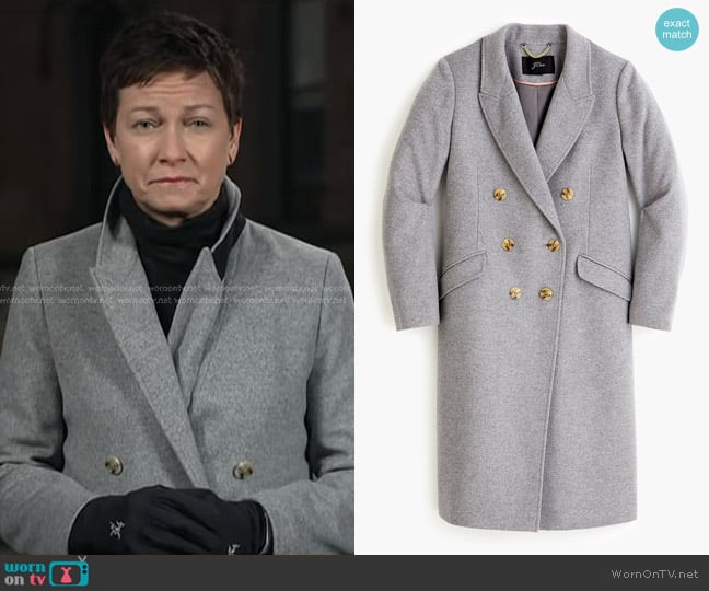 J. Crew Double-breasted Topcoat in wool cashmere worn by Stephanie Gosk on Today