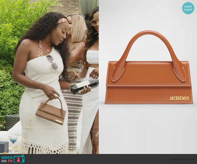 Jassi’s brown leather mini bag on RHOP