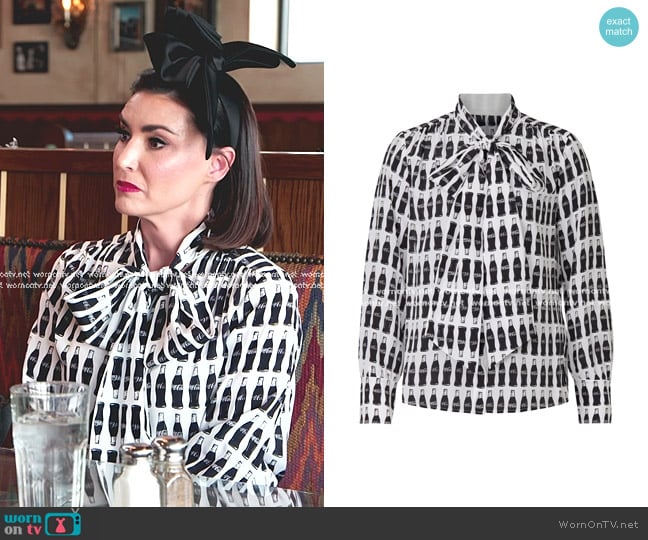 Jason Wu Coca Cola Bottle Blouse worn by Bronwyn Newport on The Real Housewives of Salt Lake City