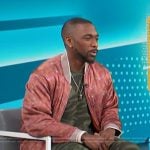 Jay Pharoah’s printed bomber jacket on Access Hollywood