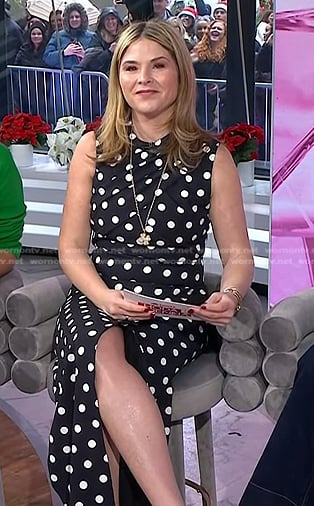 Jenna's black polka dot sleeveless dress on Today