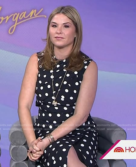 Jenna’s black polka dot sleeveless dress on Today