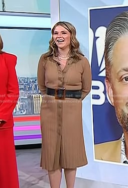 Jenna's beige leather trim dress and belt on Today