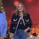 Jenna’s contrast trim tweed jacket and embellished jeans on Today