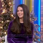 Jennifer Lynn Barnes’s purple velvet dress on Good Morning America