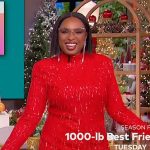 Jennifer’s red sequin mini dress on The Jennifer Hudson Show