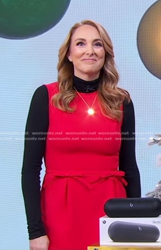 Jenny Freshwater's red bow waist dress on Good Morning America