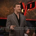 Jeremy Beloate’s grey studded blazer on The Voice