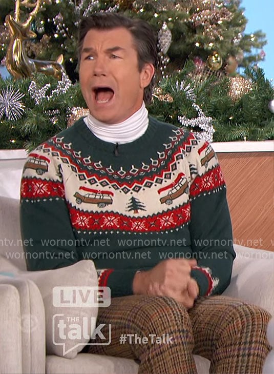 Jerry's Christmas car sweater on The Talk