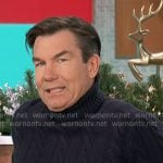 Jerry’s navy cable-knit turtleneck sweater on The Talk