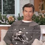 Jerry’s grey skier sweater on The Talk