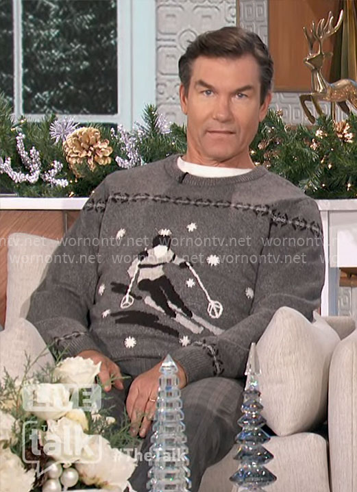 Jerry’s grey skier sweater on The Talk