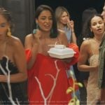 Jessel’s red off shoulder dress on The Real Housewives of New York City