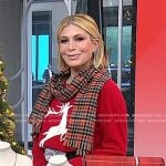 Jill’s red reindeer sweater and check scarf on Today