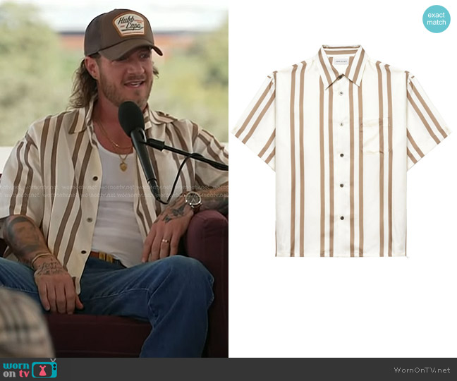 John Elliott Stripe-print Silk Shirt worn by Tyler Hubbard on Today