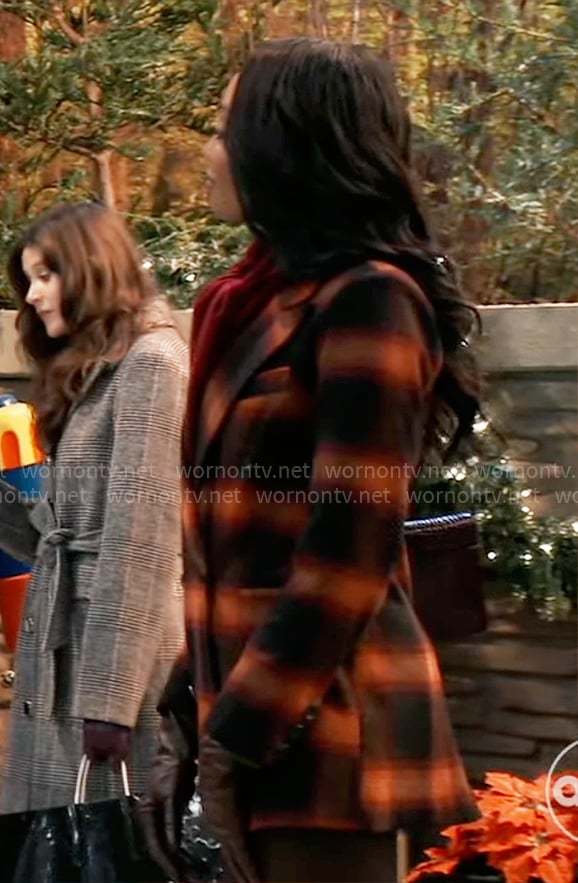 Jordan's orange plaid coat on General Hospital