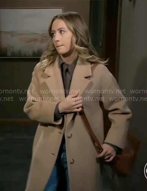 Josslyn's camel coat on General Hospital