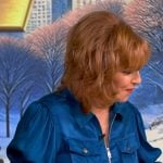 Joy’s blue satin short sleeve jacket on The View