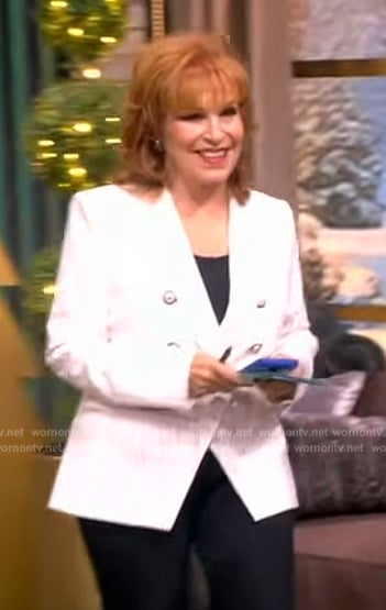 Joy's white double breasted blazer on The View