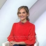 Joy’s red ruffle sleeve top on Today