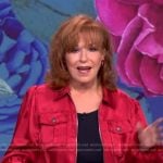 Joy’s red satin utility top on The View