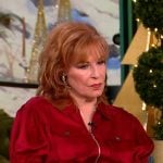 Joy’s red satin utility top on The View