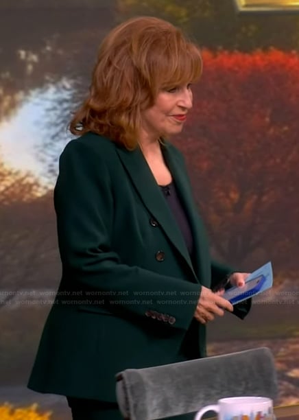 Joy's green double breasted blazer on The View