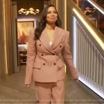 Jurnee Smollett’s pink double breasted blazer on The Drew Barrymore Show