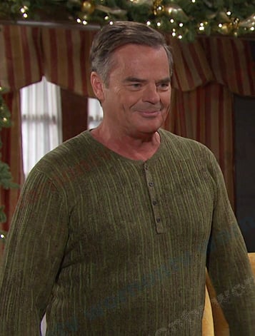 Justin's green sweater on Days of our Lives