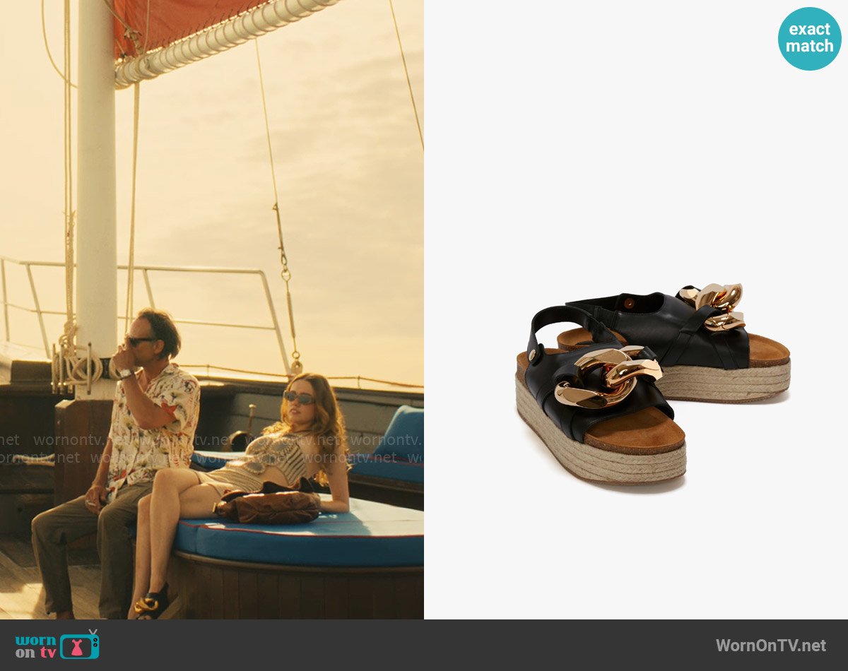 JW Anderson Chain Platform Sandals worn by Chelsea (Aimee Lou Wood) on The White Lotus