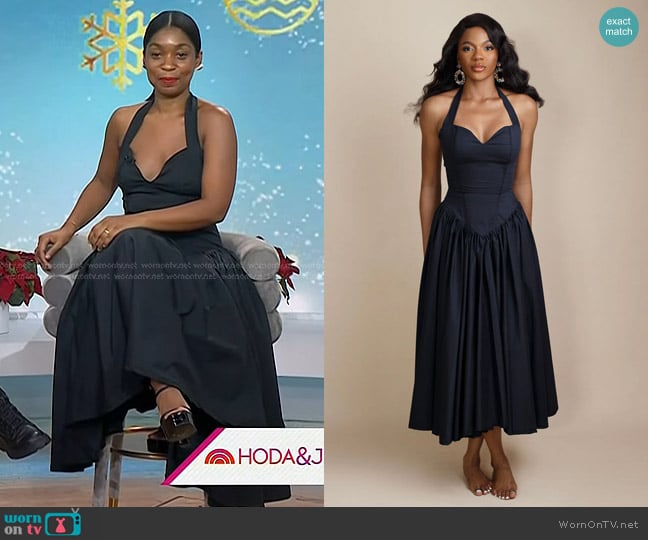 Kaiiko x Virgo Jo-Ellen V Drop Waist Halter Neck Maxi Dress worn by Rajni Jacques on Today