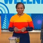 Dr. Kameelah Phillips’s colorblock dress on Good Morning America