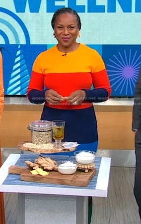 Dr. Kameelah Phillips's colorblock dress on Good Morning America