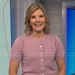 Kate’s pink short sleeve cardigan on NBC News Daily