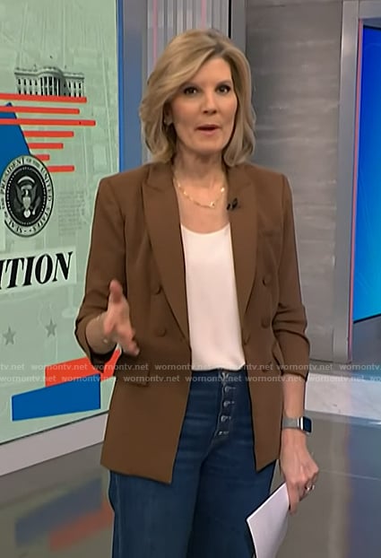 Kate’s brown blazer and pant suit on NBC News Daily