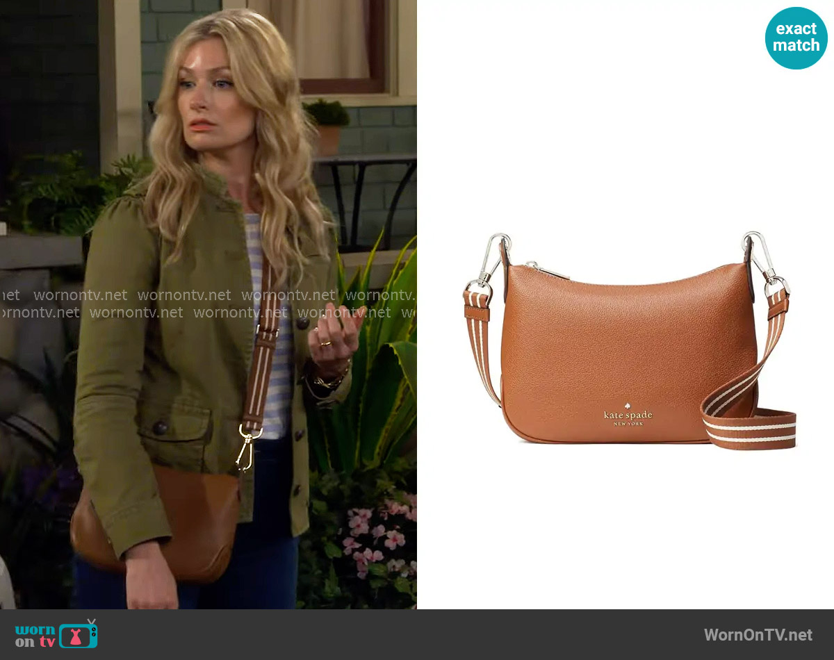 Kate Spade Rosie Leather Shoulder Bag worn by Gemma (Beth Behrs) on The Neighborhood