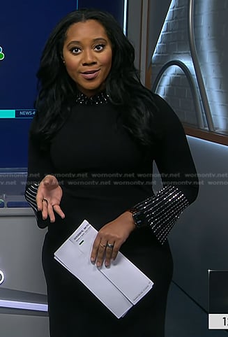 Kay's black embellished dress on NBC News Daily