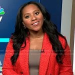 Kay Angrum’s red tweed blazer on NBC News Daily