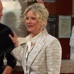 Kayla’s metallic blazer and pants on Days of our Lives