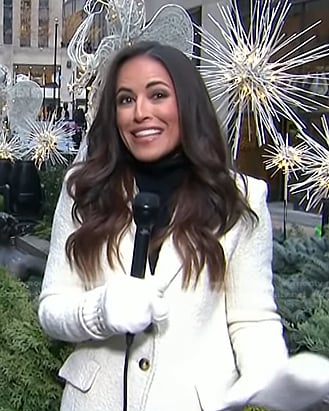 Kaylee's white boucle coat on Today