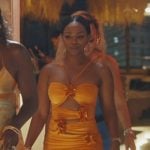 Keiarna’s orange cutouts mini dress on The Real Housewives of Potomac