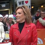 Kelli Finglass’s red cropped moto jacket on Today